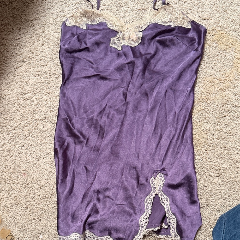 Victoria's Secret Purple and Cream Lace Slip